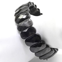 Браслет граненый 20*10мм из обсидиана седого