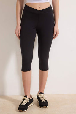 Siyah Kapri Boy F?rcal? Soft Kumas Kruvaze Bel Spor Tayt THMSS26TY00004 - Trendyolmilla фото 6