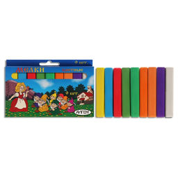 Цена за 6 шт. Мелки цветные «АЛГЕМ», в наборе 9 штук, квадратные