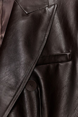 FAUX LEATHER DOUBLE-BREASTED BLAZER - Zara фото 10