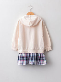 Kap??onlu Bask?l? Uzun Kollu K?z ?ocuk Elbise - Waikiki фото 2