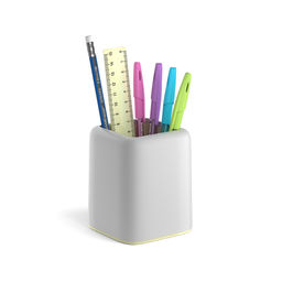 АКЦИЯ Цена за 1 шт. Набор настольный пластиковый ErichKrause® Forte, Pastel, белый с желтой вставкой