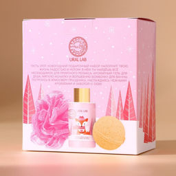 Подарочный набор новогодний женский Лисёнок: гель для душа 100 мл, бомбочка для ванны 130 г, мочалка для тела, URAL LAB  фото 14
