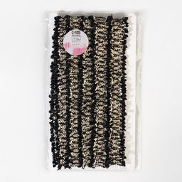 Тесьма декоративная «Твидовая», двусторонняя, 30 мм, 5±0.5 м, чёрная, белая