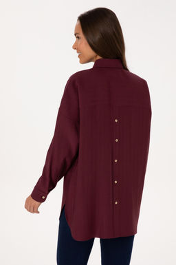 Kad_n Bordo Uzun Kollu Oversize Desenli G_mlek - U.s. polo assn фото 5