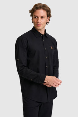 Erkek Keten Kar___ml_ Siyah Uzun Kollu Basic G_mlek - U.s. polo assn фото 3