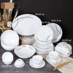Столовый набор 36 предметов / GRAY-36/758578412022055 (7267-2) /уп 2/ Полосы классика