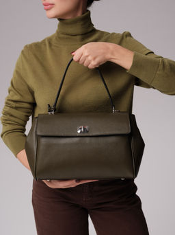 Кожаная сумка Nadi DBR 31356 олива  фото 4