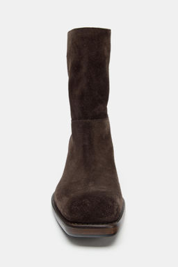 SPLIT SUEDE HEELED ANKLE BOOTS - Zara фото 14
