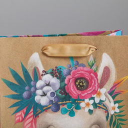 Пакет крафтовый вертикальный Лама, 18 х 23 х 10 см - Дарите счастье фото 3