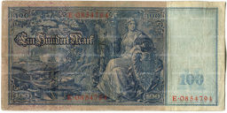 Банкнота 100 марок 1910 года Германия