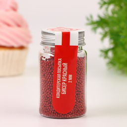 Посыпка кондитерская Бисер красный Пасха, 2 мм, 50 г