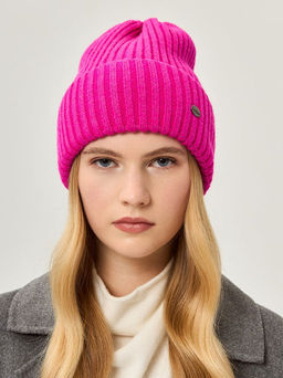 Шапка жен. шерсть+акр LB-A53053 fuchsia