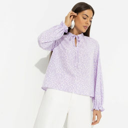 Блуза со сборками на рукавах, В лучшей роли (сиреневый) - Charutti фото 8