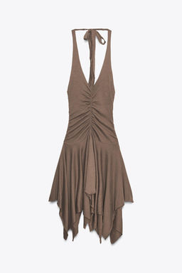 ASYMMETRIC HALTER DRESS - Zara фото 4