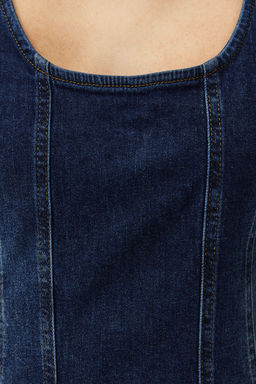 TRENDYOLMILLA Mavi Dikis Detayl? Fitted/Vucuda Oturan Mini Denim Elbise TWOSS24EL00284  фото 5
