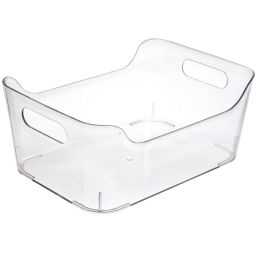 Цена за 2 шт. Органайзер для хранения с ручками "ФЛАТТО", прозрачный, 24.8*17.9*10.5см