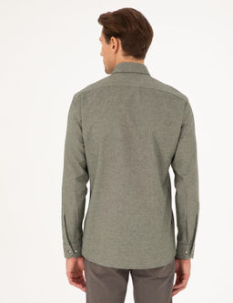 Рубашка Pierre Cardin Slim Fit хаки длинный рукав