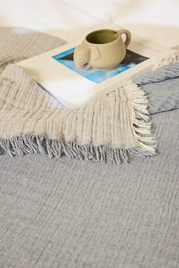 Trendyolmilla Home Bej Muslin Puskullu Cift Taraftl? Kullan?labilir Cift Kisilik Yatak Ortusu TPHSS25CYO00000 фото 3