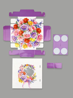 Цена за 5 шт. Коробка под 4 конфеты со скретч-слоем Букет, 10.5?10.5?3.5 см