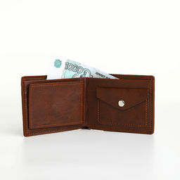 Портмоне мужское «Сайф», без застёжки, отдел для карт, монет, коричневое