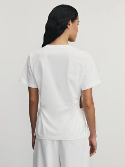 Футболка из хлопка с вырезами по бокам / Zarina  фото 6