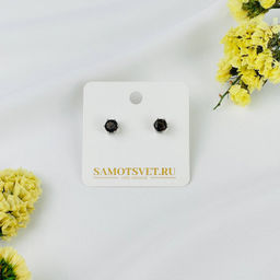 Серьги-пусеты с Раухтопазом