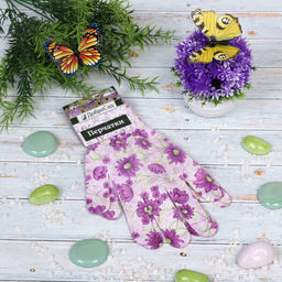 Цена за 12 шт. Перчатки нейлоновые "Лайт-Маргаритки" 8 р-р ДоброСад