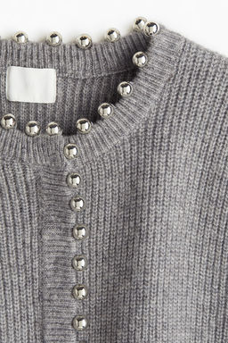 Cardigan en punto de canale con cuentas - H&m фото 6