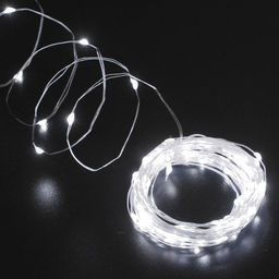 Гирлянда для улицы "Росинка" 10 м 100 ламп LED проволочн.пров, 8 реж.,IP-54, Белый (солнечная батарея)