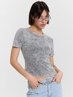 Футболка женская ACID WASH на черном 112560 - Mark formelle фото 2