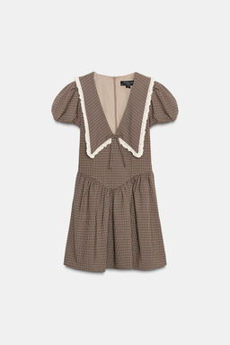 CHECKED DRESS WITH PETER PAN COLLAR - Zara фото 10