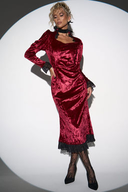 Платье Кэстл (бордовый) - Эльза фото 4