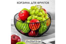 Корзина для фруктов 25,5*25,5*13 см Черная
