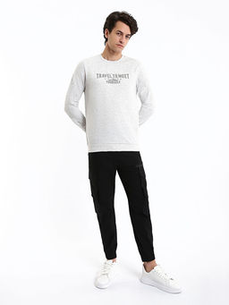 Bisiklet Yaka Uzun Kollu Bask?l? Erkek Sweatshirt - Waikiki фото 5