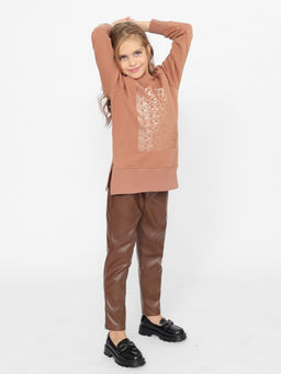 CRB wear/CWJG 63715-33-390 Джемпер для девочки,коричневый/Ex.Cherubino  фото 4