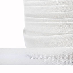 Косая бейка хлопок TBY арт.CB15 шир.15мм цв.F101 белый уп.132 м