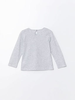 Bisiklet Yaka Bask?l? K?z ?ocuk Ti??rt - Waikiki фото 2