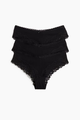 Pack de 3 bragas Hipster de encaje y algodon - H&m фото 3