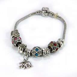 Браслет Пандора Фианит MIX и Слоник символ изобилия и процветания