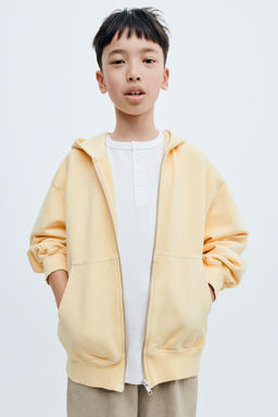 STORIESZ - SUDADERA CREMALLERA RELAXED MEDIUM WEIGHT / Amarillo claro