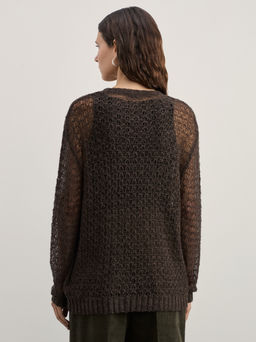 Джемпер ажурный с добавлением шерсти / Zarina  фото 5