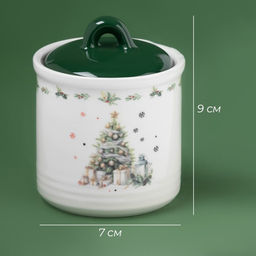 Сахарница новогодняя Доляна Приближение чуда, 150 мл, керамика, белая - Simaland фото 2