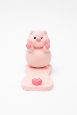Подставка под телефон/планшет Pig bow tie, pink (9 см)