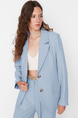 TRENDYOLMILLA Limited Edition Vizon Regular Astarl? Dokuma Blazer Ceket TWOAW23BC00132  фото 3