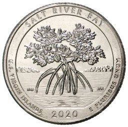 25 центов (1/4 доллара) 2020 года D США Национальные парки №53 Исторический парк и заповедник Бухта Соленой реки