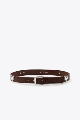 LEATHER HEART STUD BELT - Zara фото 5
