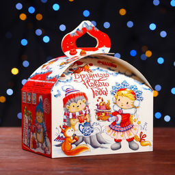 Цена за 5 шт. Подарочная коробка Угощение к чаю , Сундучок 18,5 х 12,5 х 16,5 см