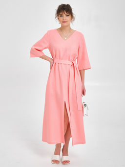 Льняное платье миди с вырезом сзади - Marchello marchellini фото 2