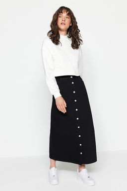 TRENDYOLMILLA Ekru Dugme Kapamal? Denim Kot Etek TCTSS23EE00024  фото 3